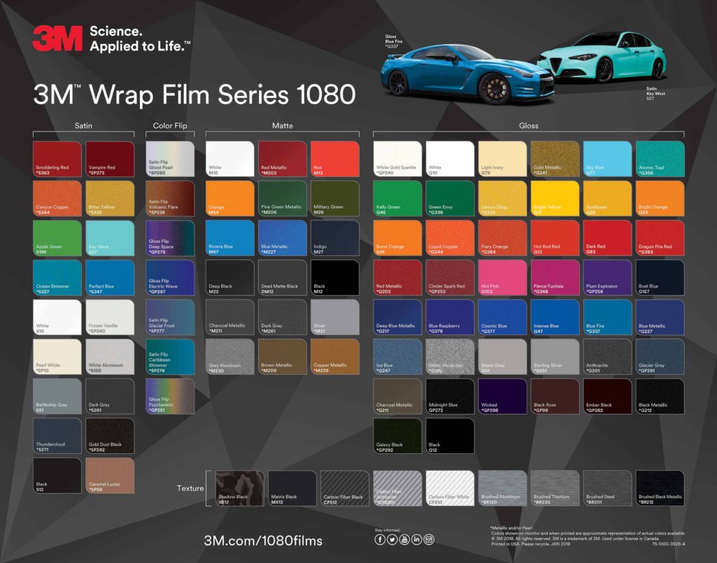 Color Charts | Texas Car Wraps | Vehicle wrap San Antonio | Car Wrap ...