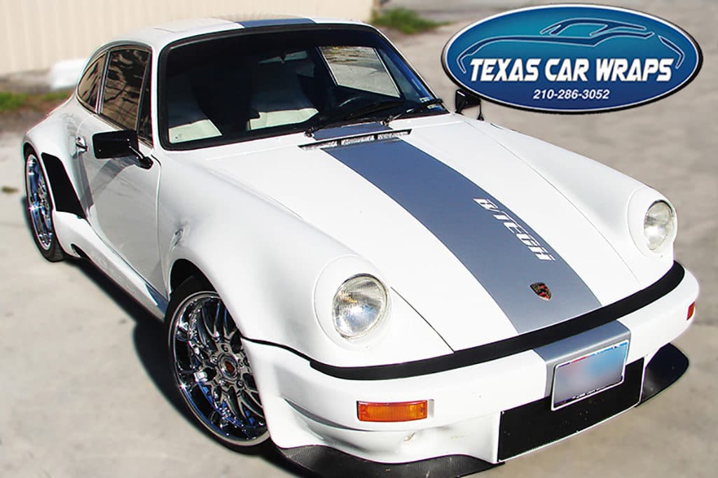 Porsche Racing Stripe Wrap, Texas Car Wraps